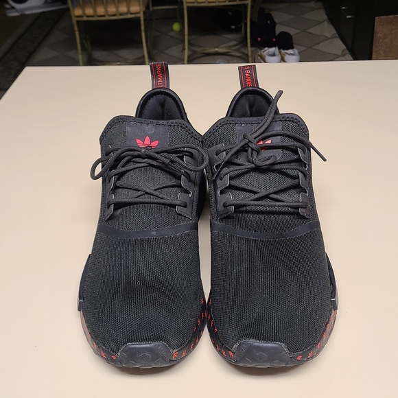 Adidas NMD-R1 mens black scarlet athletic sneakers size 8 Women main image 2